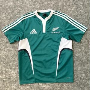 Adidas Rugby New Zealand All Black Jersey Medium 2010 Teal Green